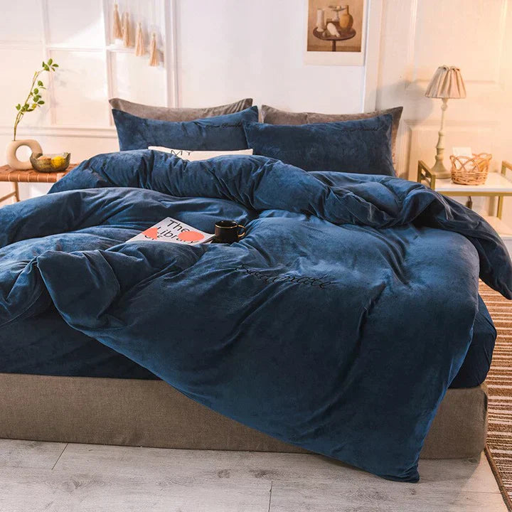 Floroux | Housse de Couette Microfibre Velours | Douce Toutes Saisons