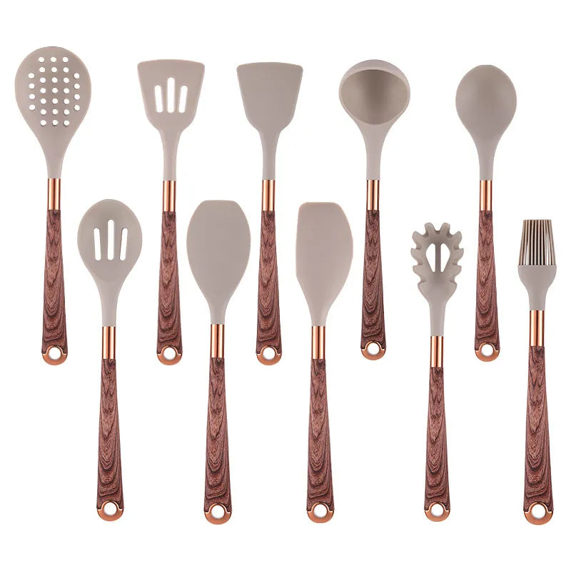 Floroux | Set d’Ustensiles de Cuisine en Silicone | Résistant à la Chaleur