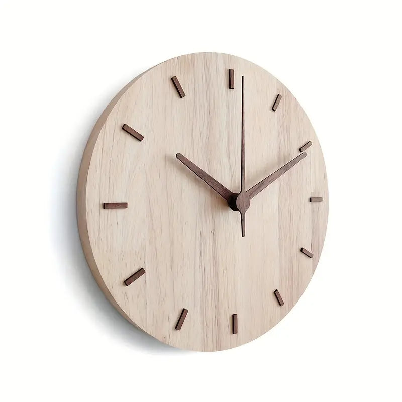 Floroux | Horloge Murale en Bois de Noyer | Design Élégant