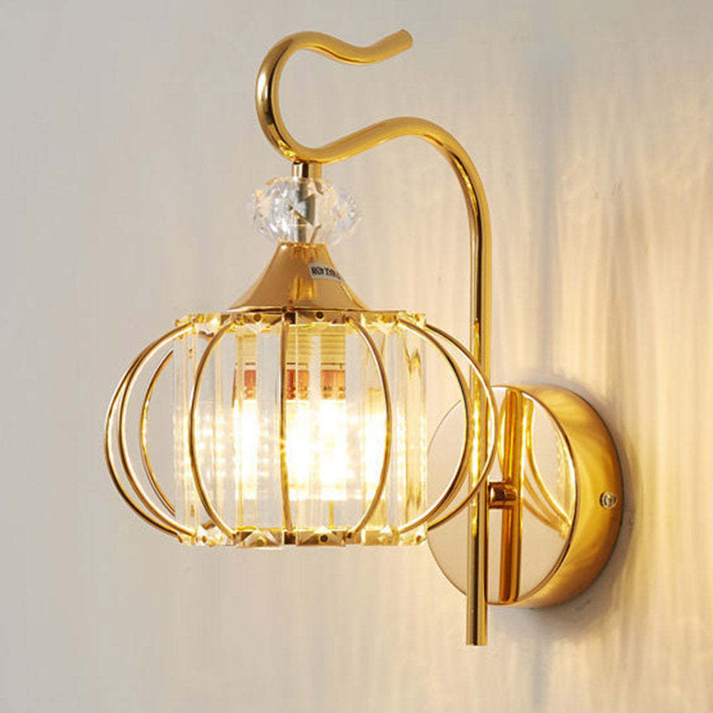 Floroux | Lampe Murale Cristal | Design Doré Élégant