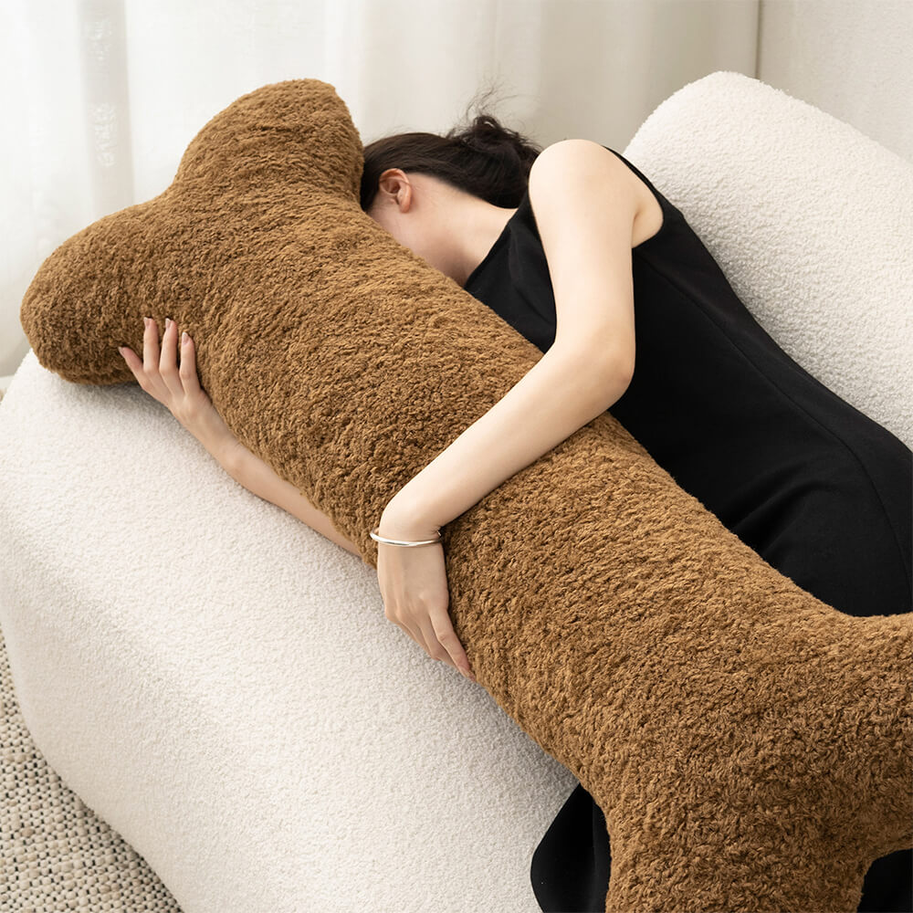 Floroux | Coussin Décoratif Forme d'Os | Doux et Polyvalent