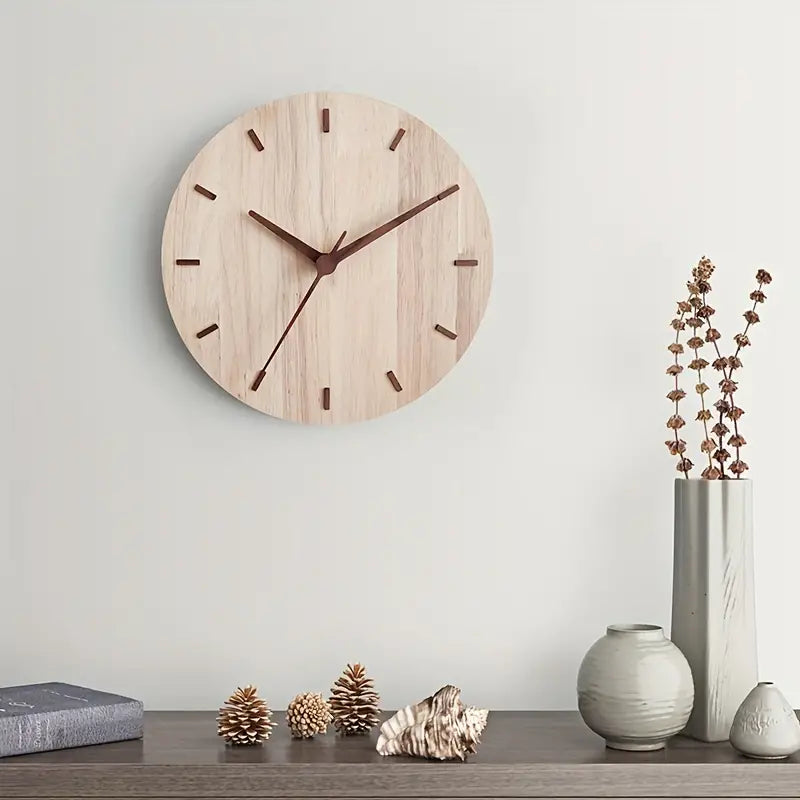Floroux | Horloge Murale en Bois de Noyer | Design Élégant