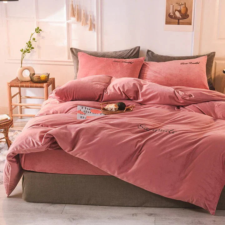Floroux | Housse de Couette Microfibre Velours | Douce Toutes Saisons