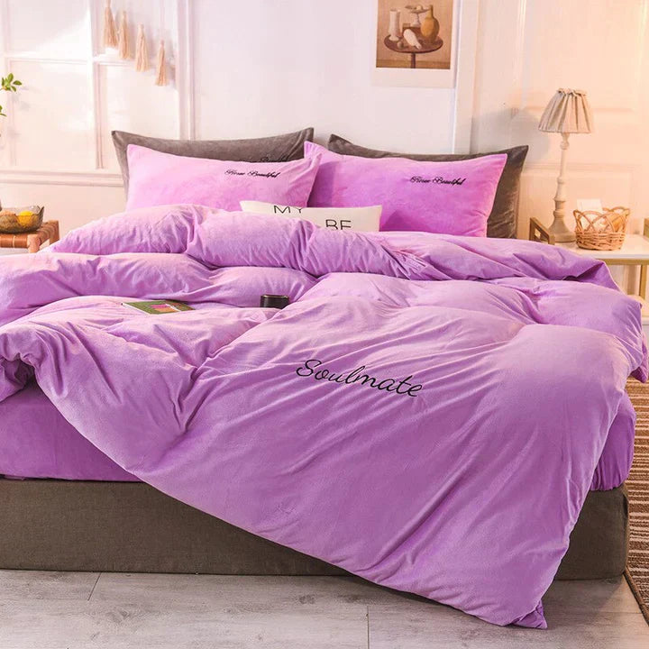 Floroux | Housse de Couette Microfibre Velours | Douce Toutes Saisons