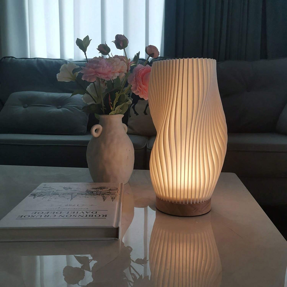 Floroux | Lampe de Table Vague | Design Dimmable Moderne