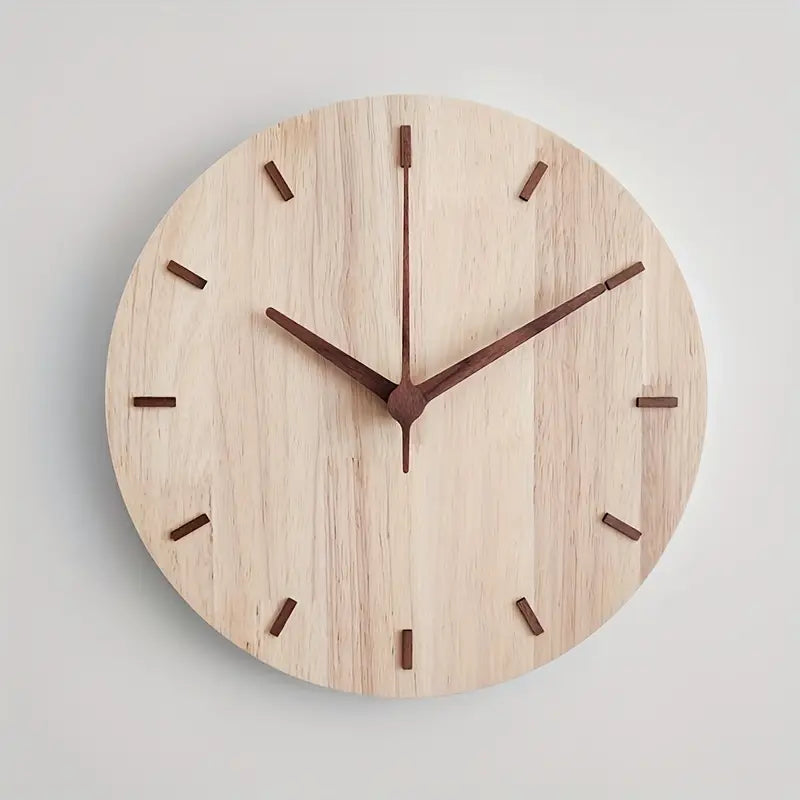 Floroux | Horloge Murale en Bois de Noyer | Design Élégant