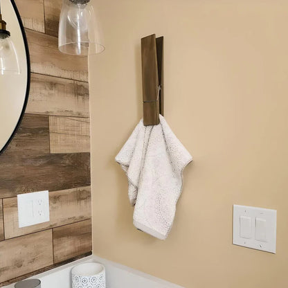 Floroux | Porte-Serviettes Pince en Bois | Fixation Adhésive