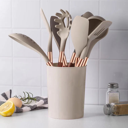 Floroux | Set d’Ustensiles de Cuisine en Silicone | Résistant à la Chaleur