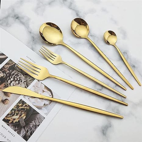 Floroux | Set de Couverts en Acier Inoxydable | Design Minimaliste