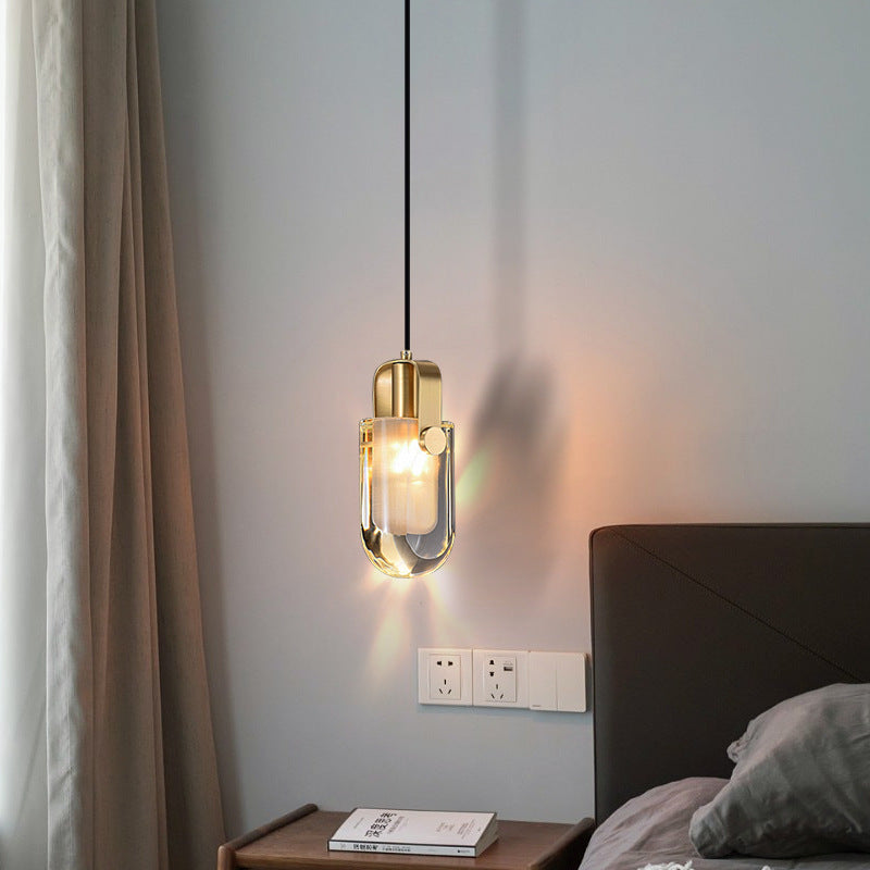 Floroux | Suspension Elliptique en Laiton | Design Moderne | Transparent, 1 lumière