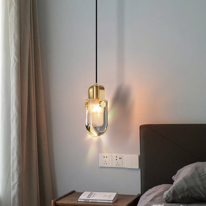 Floroux | Suspension Elliptique en Laiton | Design Moderne | Transparent, 1 lumière
