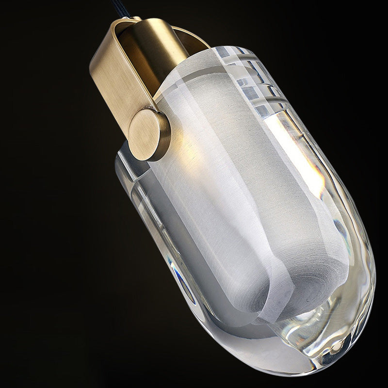 Floroux | Suspension Elliptique en Laiton | Design Moderne | Transparent, 1 lumière