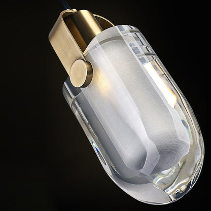 Floroux | Suspension Elliptique en Laiton | Design Moderne | Transparent, 1 lumière