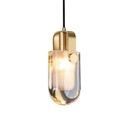 Floroux | Suspension Elliptique en Laiton | Design Moderne | Transparent, 1 lumière