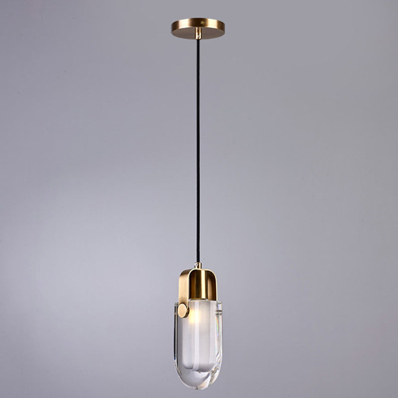 Floroux | Suspension Elliptique en Laiton | Design Moderne | Transparent, 1 lumière