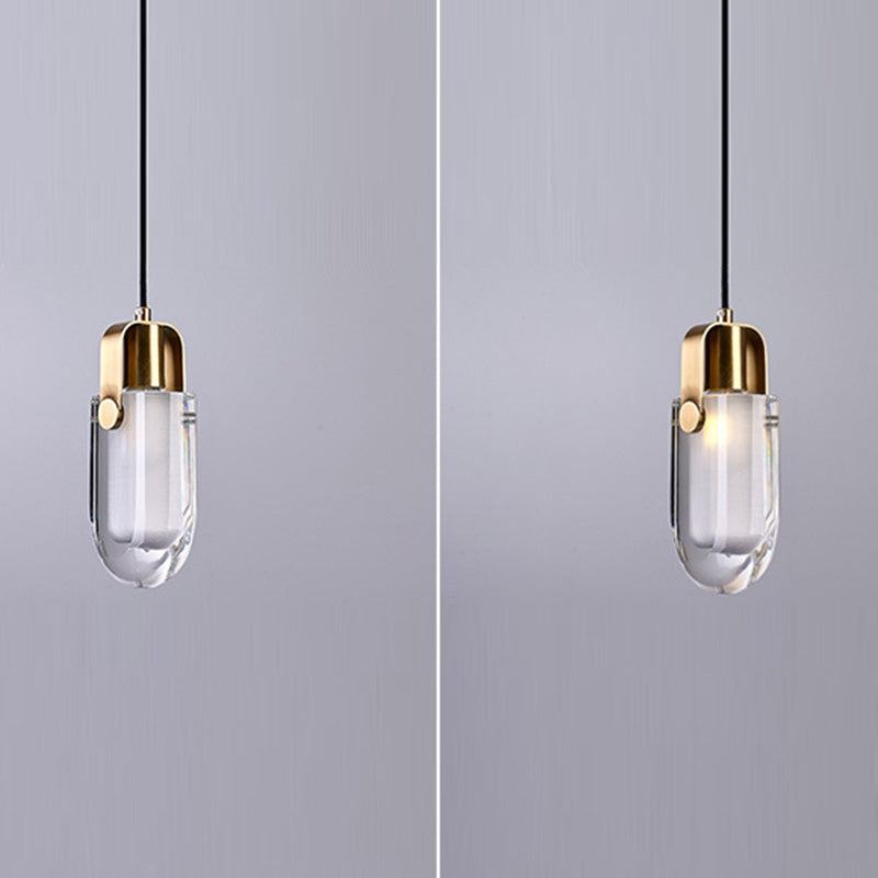 Floroux | Suspension Elliptique en Laiton | Design Moderne | Transparent, 1 lumière