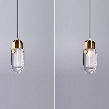 Floroux | Suspension Elliptique en Laiton | Design Moderne | Transparent, 1 lumière