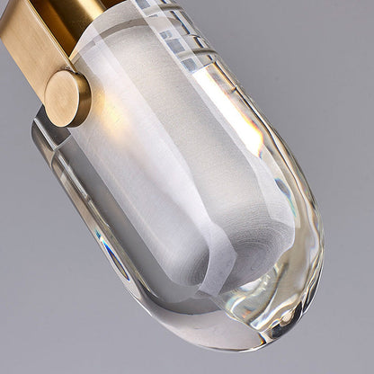 Floroux | Suspension Elliptique en Laiton | Design Moderne | Transparent, 1 lumière