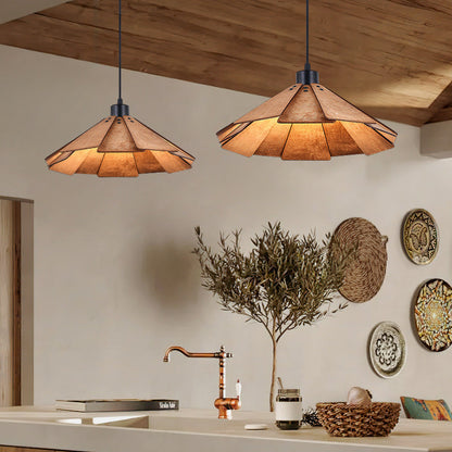 Floroux | Lampe Suspension Japonaise | Abat-jour en Bois de Tilleul