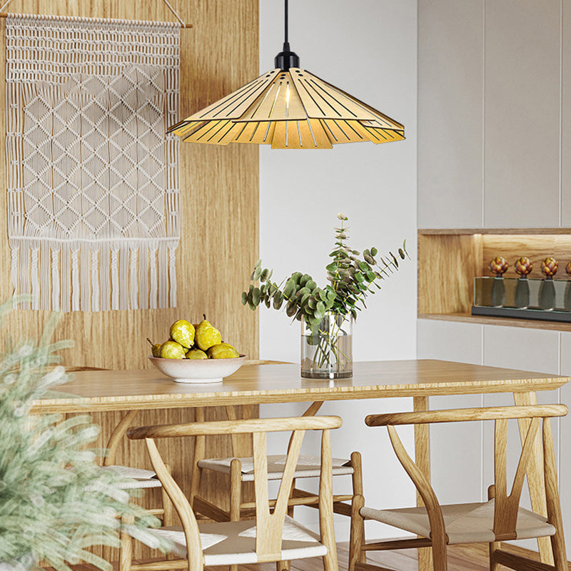 Floroux | Lampe Suspension Japonaise | Abat-jour en Bois de Tilleul