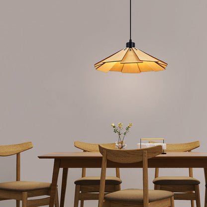 Floroux | Lampe Suspension Japonaise | Abat-jour en Bois de Tilleul