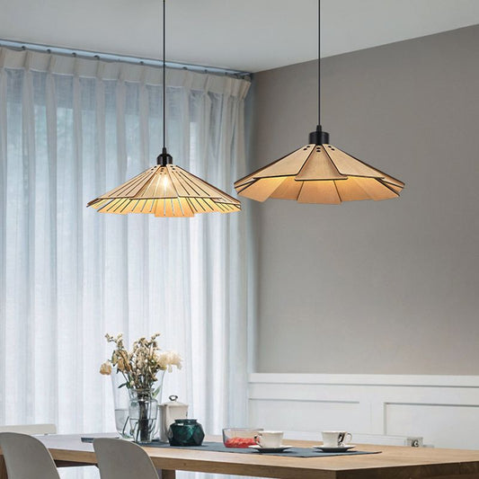 Floroux | Lampe Suspension Japonaise | Abat-jour en Bois de Tilleul