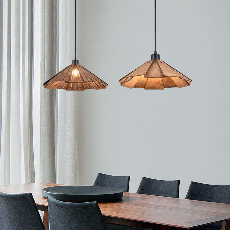 Floroux | Lampe Suspension Japonaise | Abat-jour en Bois de Tilleul