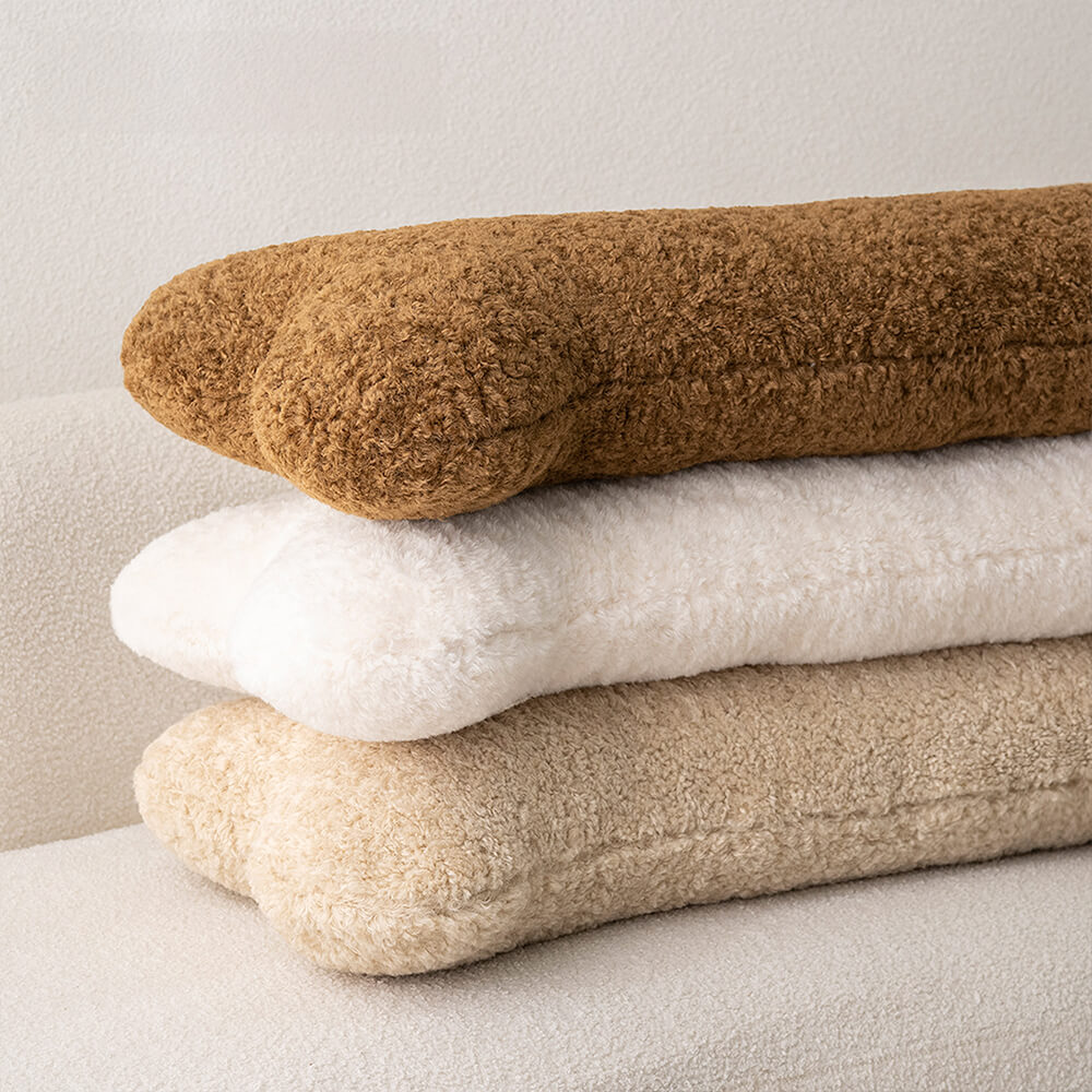 Floroux | Coussin Décoratif Forme d'Os | Doux et Polyvalent
