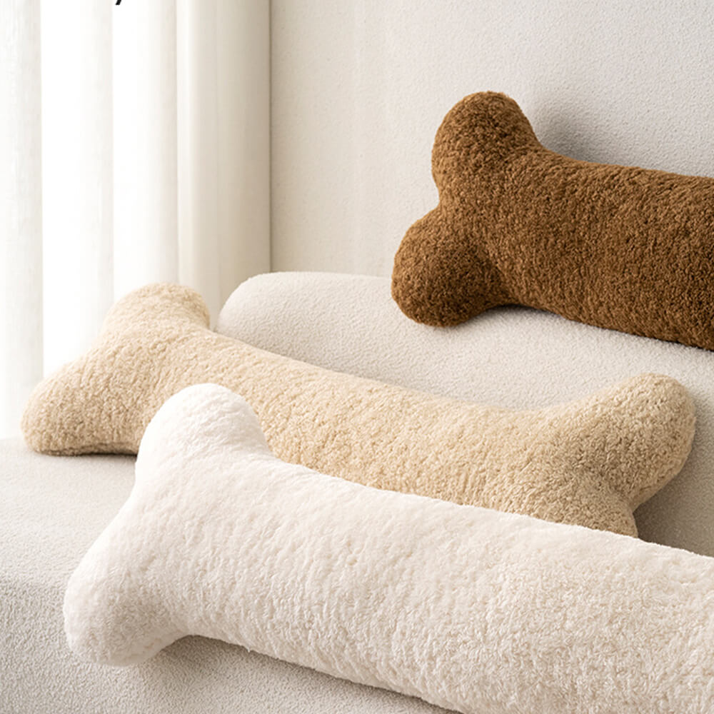 Floroux | Coussin Décoratif Forme d'Os | Doux et Polyvalent