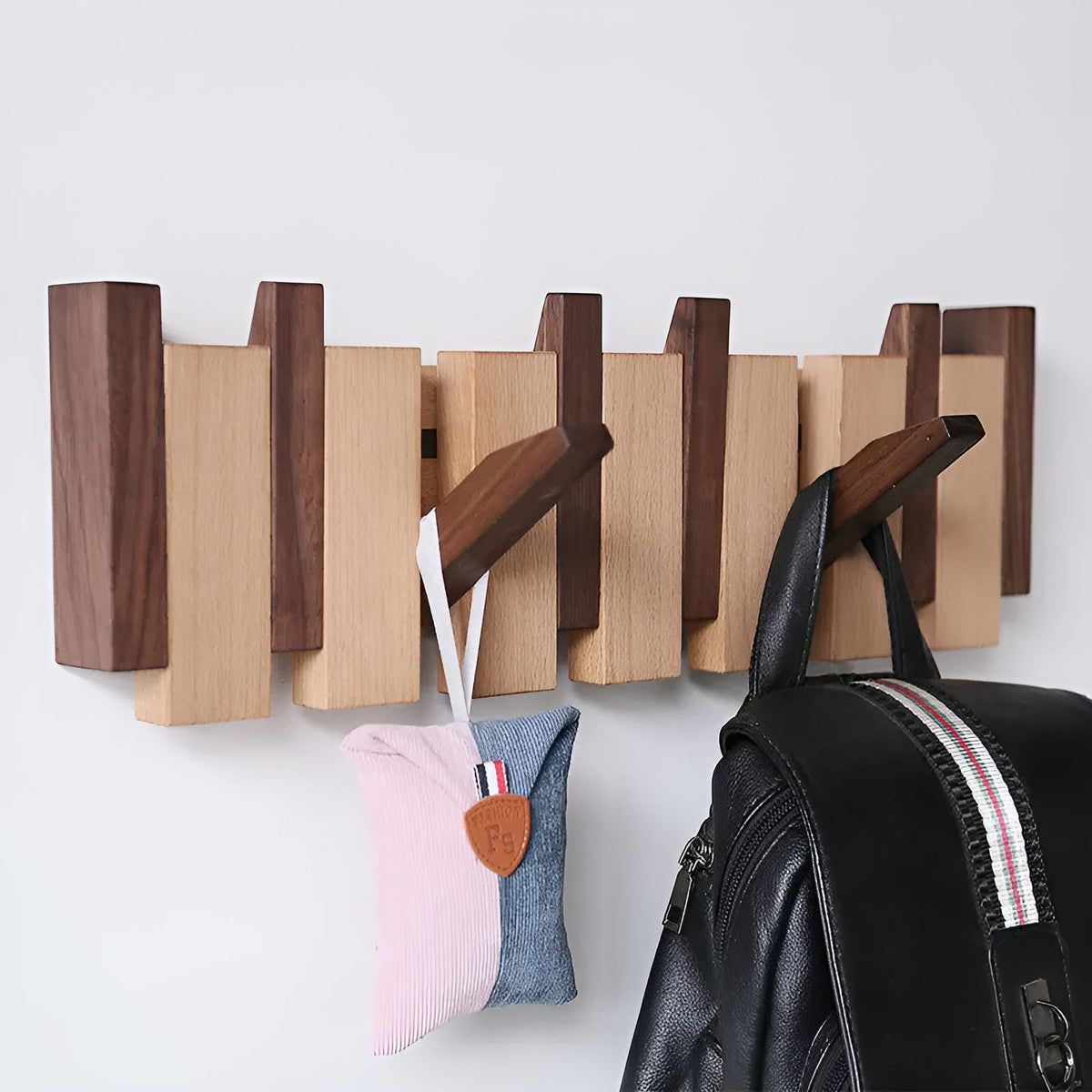 Floroux | Étagère Murale Piano en Bois | Crochets Pliables