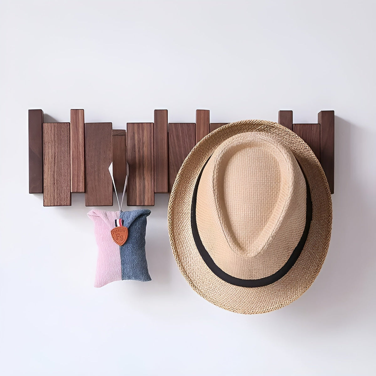 Floroux | Étagère Murale Piano en Bois | Crochets Pliables