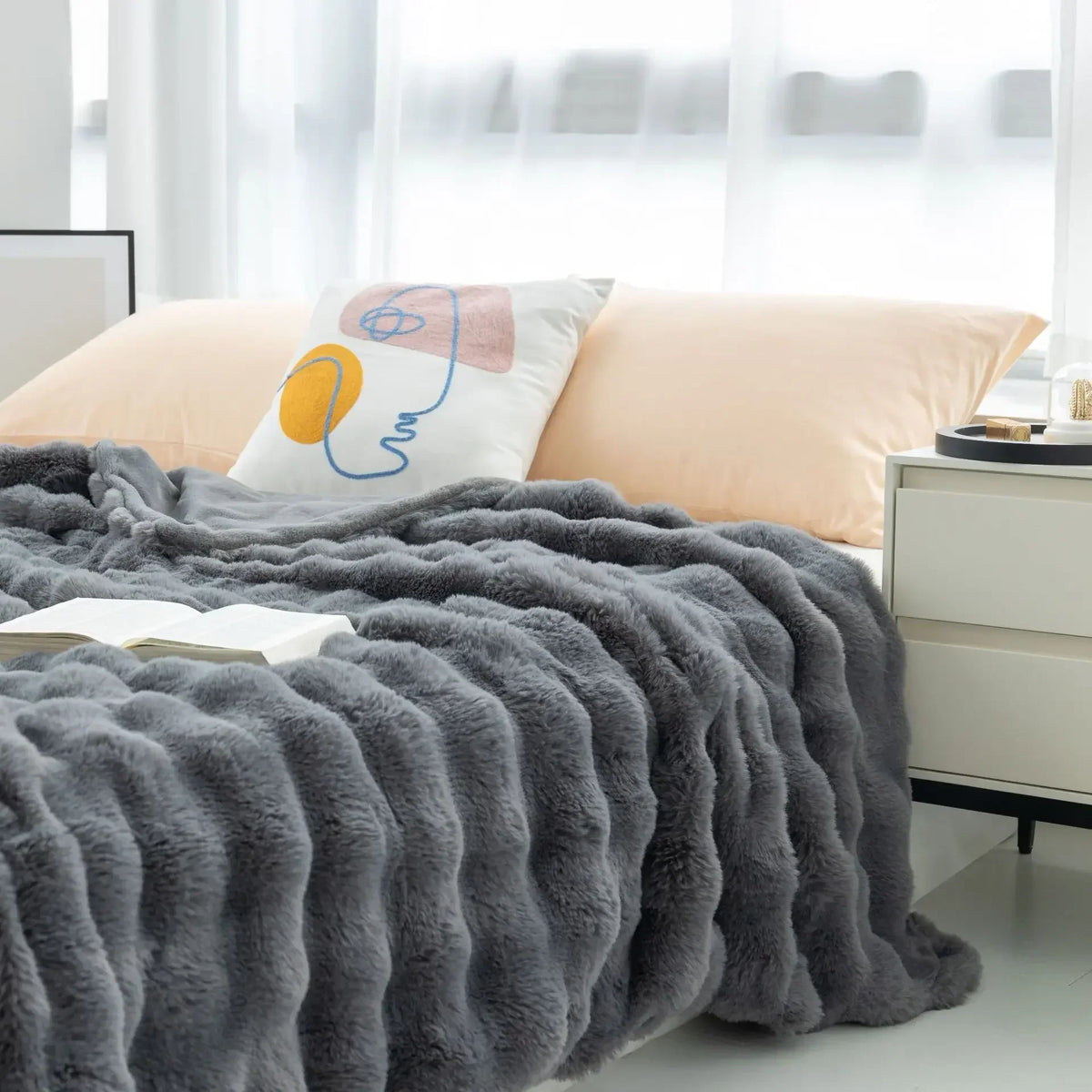 Floroux | Couverture Fausse Fourrure Réversible | Chaleur Hivernale