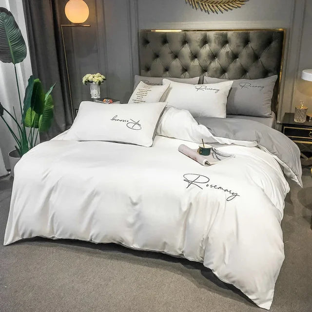 Floroux | Housse de Couette Brodée | Luxe et Élégance