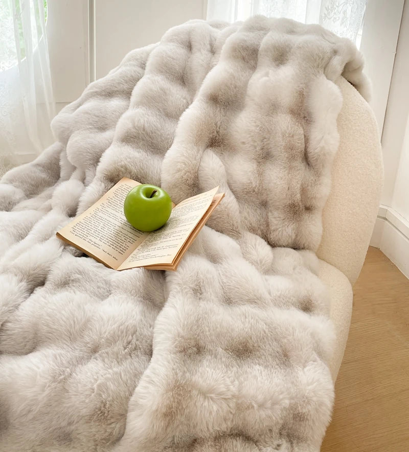 Floroux | Couverture Fausse Fourrure | Douceur et Chaleur Hivernale