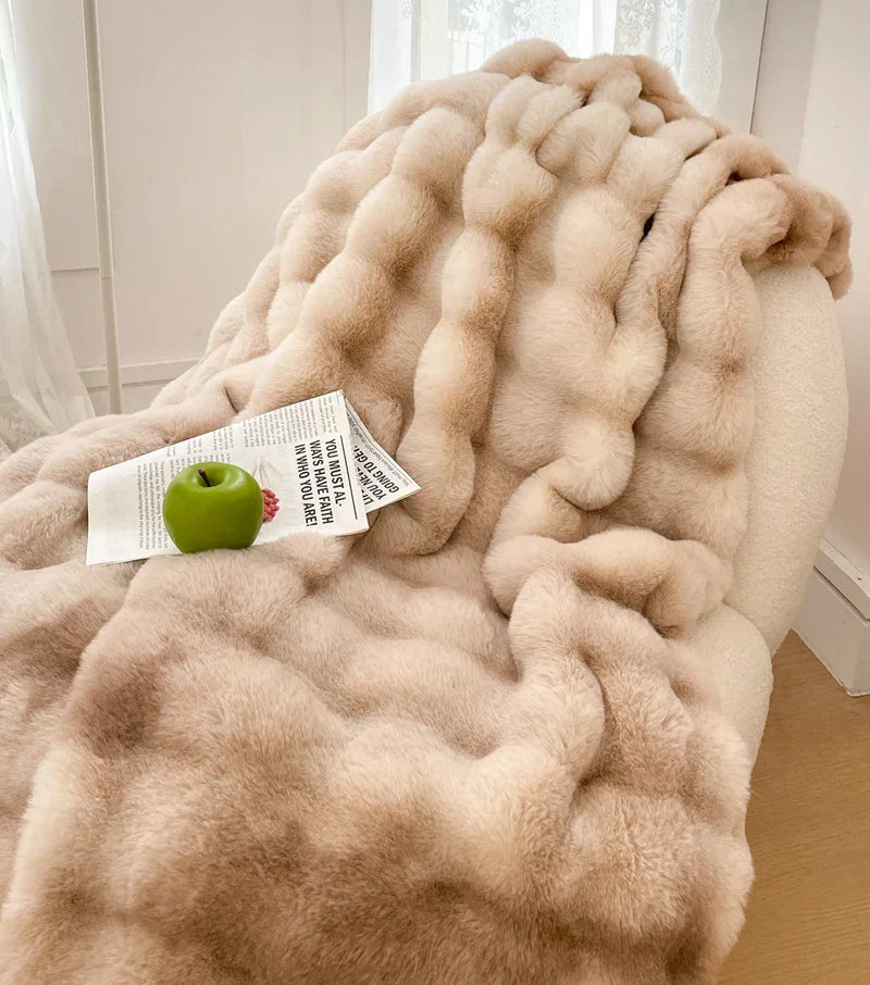 Floroux | Couverture Fausse Fourrure | Douceur et Chaleur Hivernale