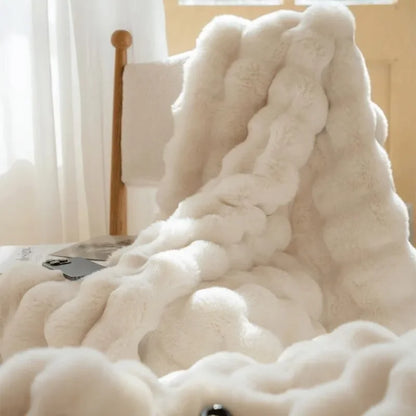 Floroux | Couverture Fausse Fourrure Réversible | Chaleur Hivernale