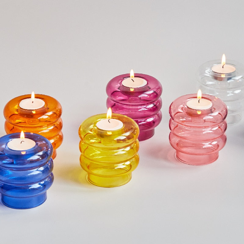 Floroux | Porte-Bougie en Verre Double Spirale
