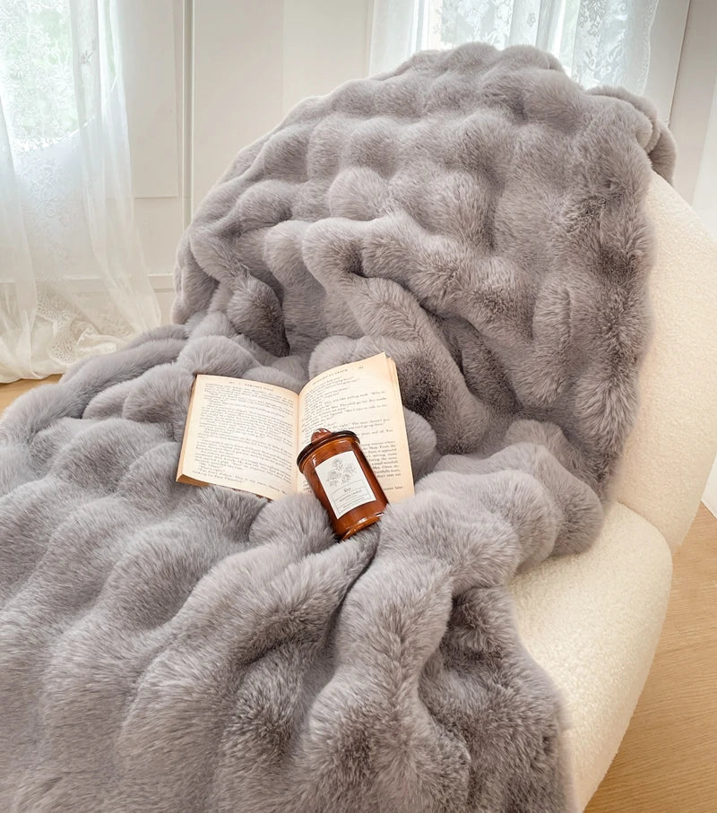 Floroux | Couverture Fausse Fourrure | Douceur et Chaleur Hivernale