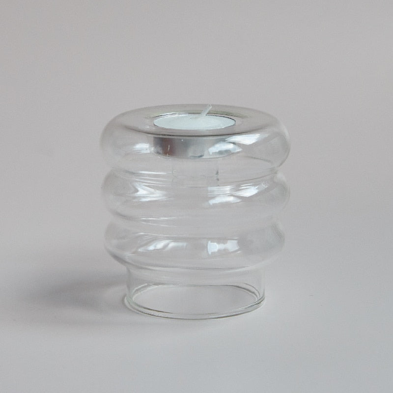 Floroux | Porte-Bougie en Verre Double Spirale