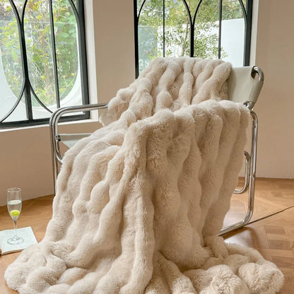 Floroux | Couverture Fausse Fourrure Réversible | Chaleur Hivernale