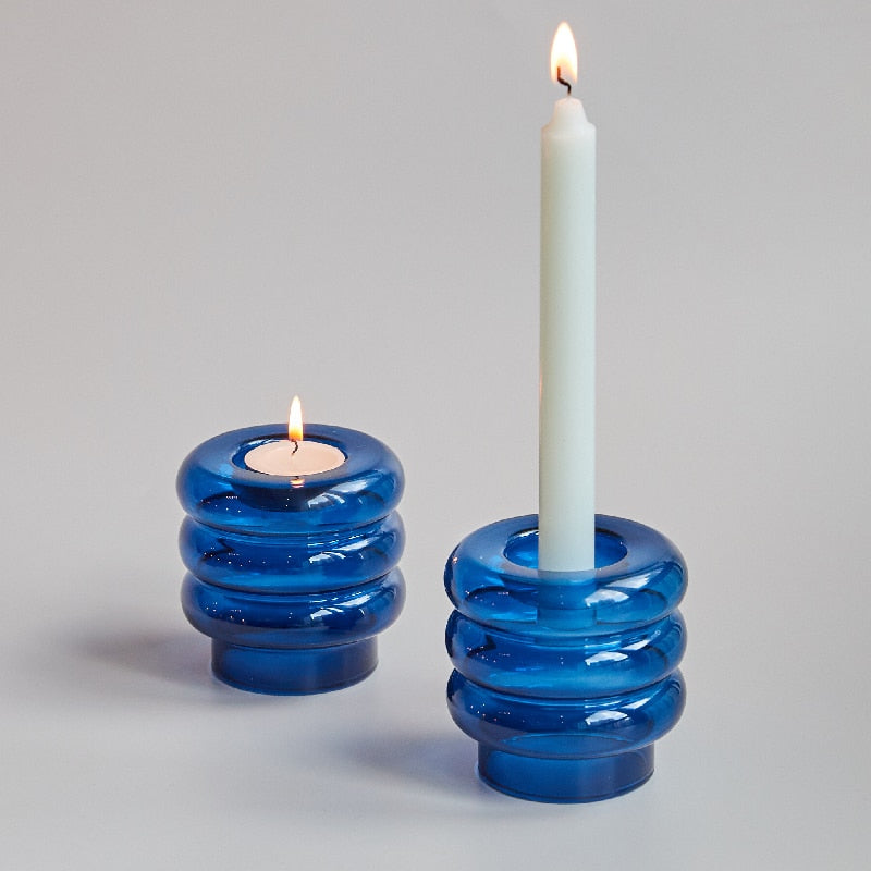 Floroux | Porte-Bougie en Verre Double Spirale
