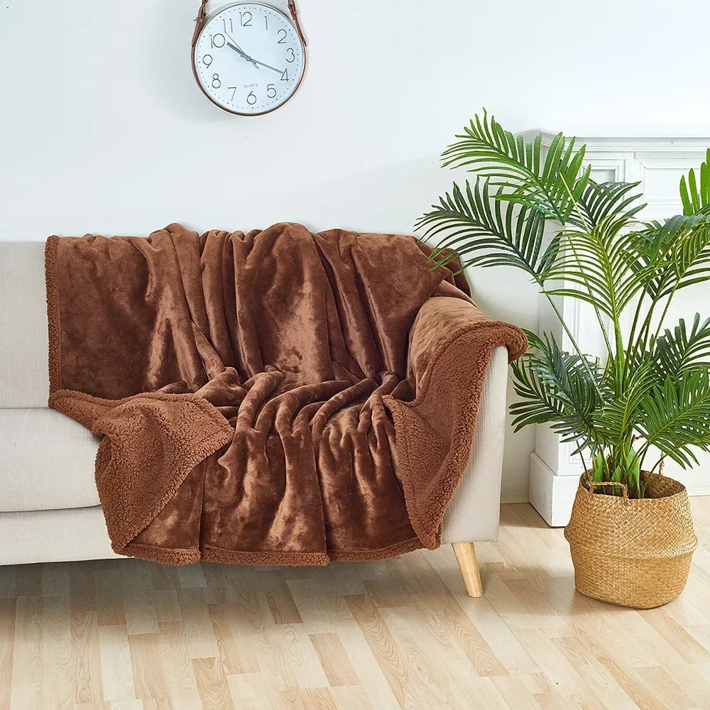 Floroux | Couverture Hiver Microfibre Shaggy | Douce et Résistante