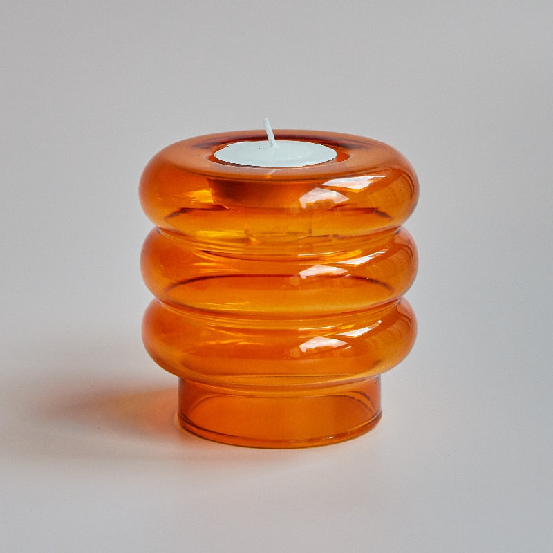 Floroux | Porte-Bougie en Verre Double Spirale