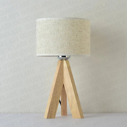 Floroux | Lampe de Table en Bois | Abat-jour Tissu Classique