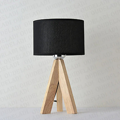 Floroux | Lampe de Table en Bois | Abat-jour Tissu Classique