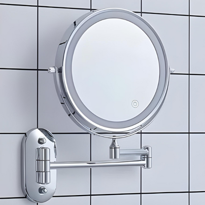 Floroux | Miroir de Maquillage LED Mural | Grossissant Rechargeable