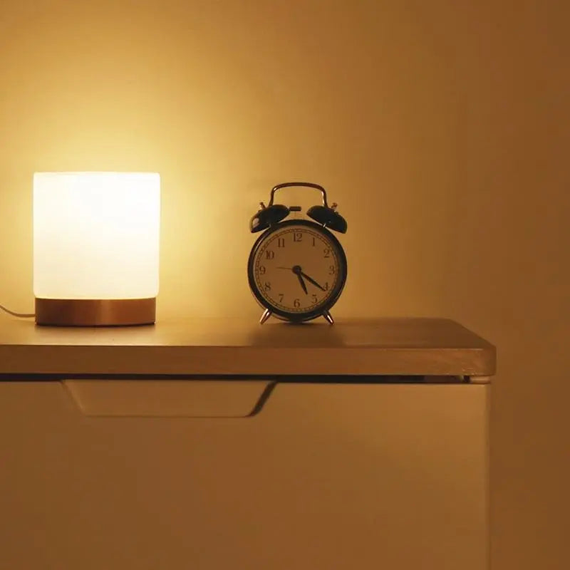Floroux | Lampe de Table Cylindrique en Verre | Tactile 360°