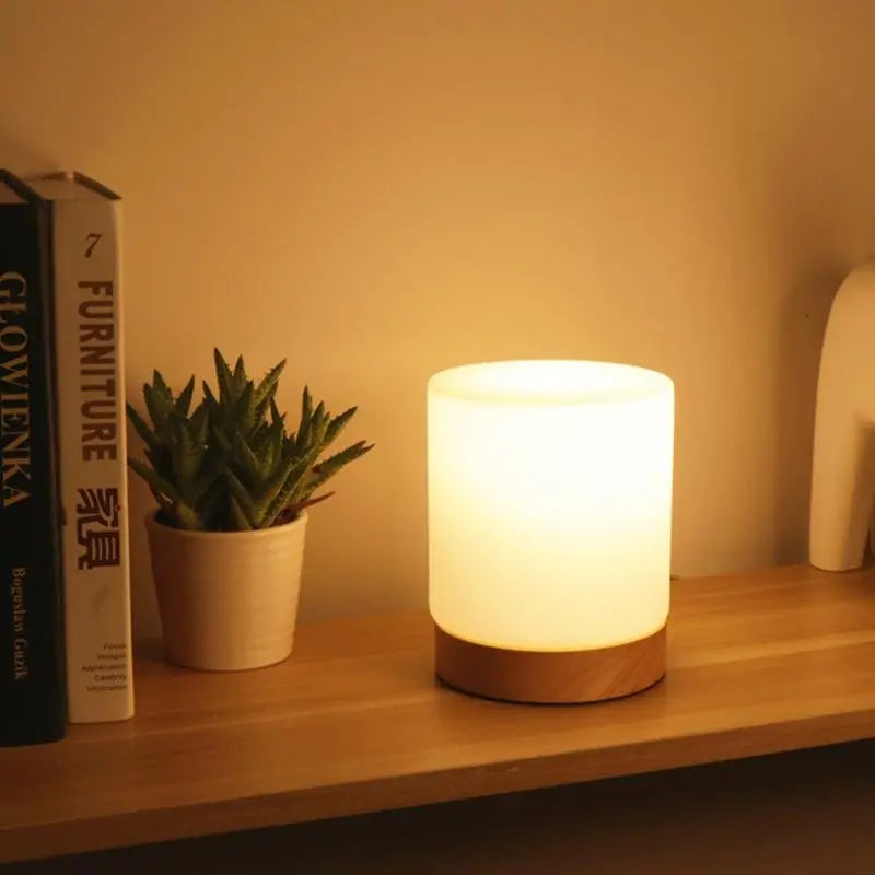 Floroux | Lampe de Table Cylindrique en Verre | Tactile 360°