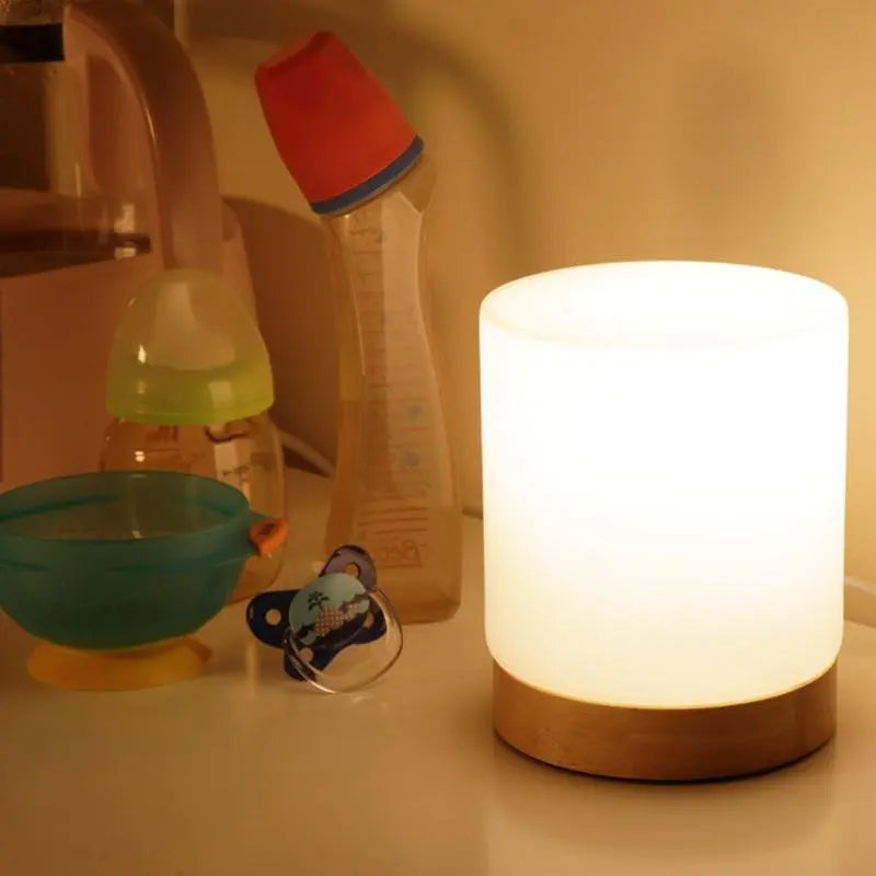 Floroux | Lampe de Table Cylindrique en Verre | Tactile 360°