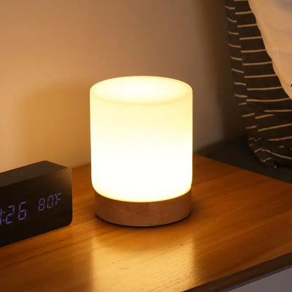 Floroux | Lampe de Table Cylindrique en Verre | Tactile 360°